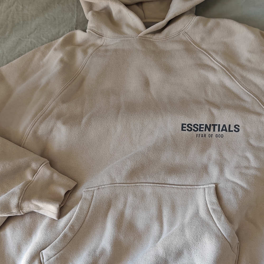 Fear of God Essentials Beige Hoodie